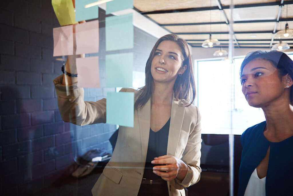 Two women in a meeting