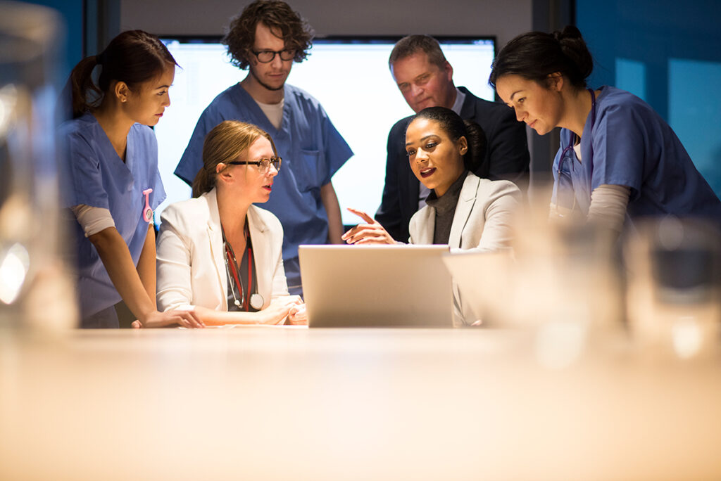 Medical workers in a meeting