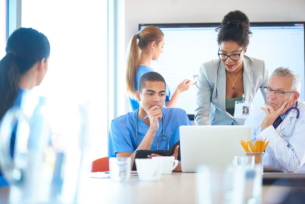 Medical workers in a meeting