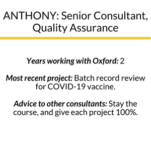 Summary of Anthony's years with Oxford, and more information