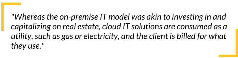 Quote likening cloud services to home utilities