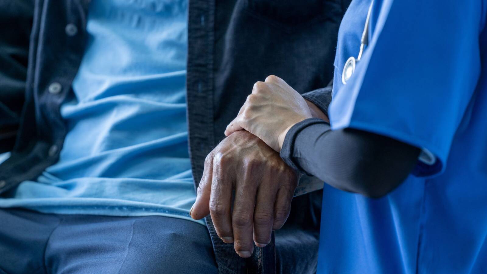 An interconnected healthcare network shows patient data moving securely between providers, systems, and portals to support seamless, coordinated care.